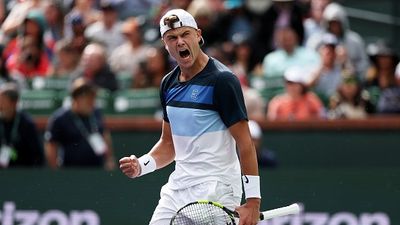 YouTuber Turned Tennis Pro Makes Explosive Allegations Against Holger Rune Following His Impressive Run in the Indian Wells  Holger Rune of Denmark celebrates match point against Stefanos Tsitsipas