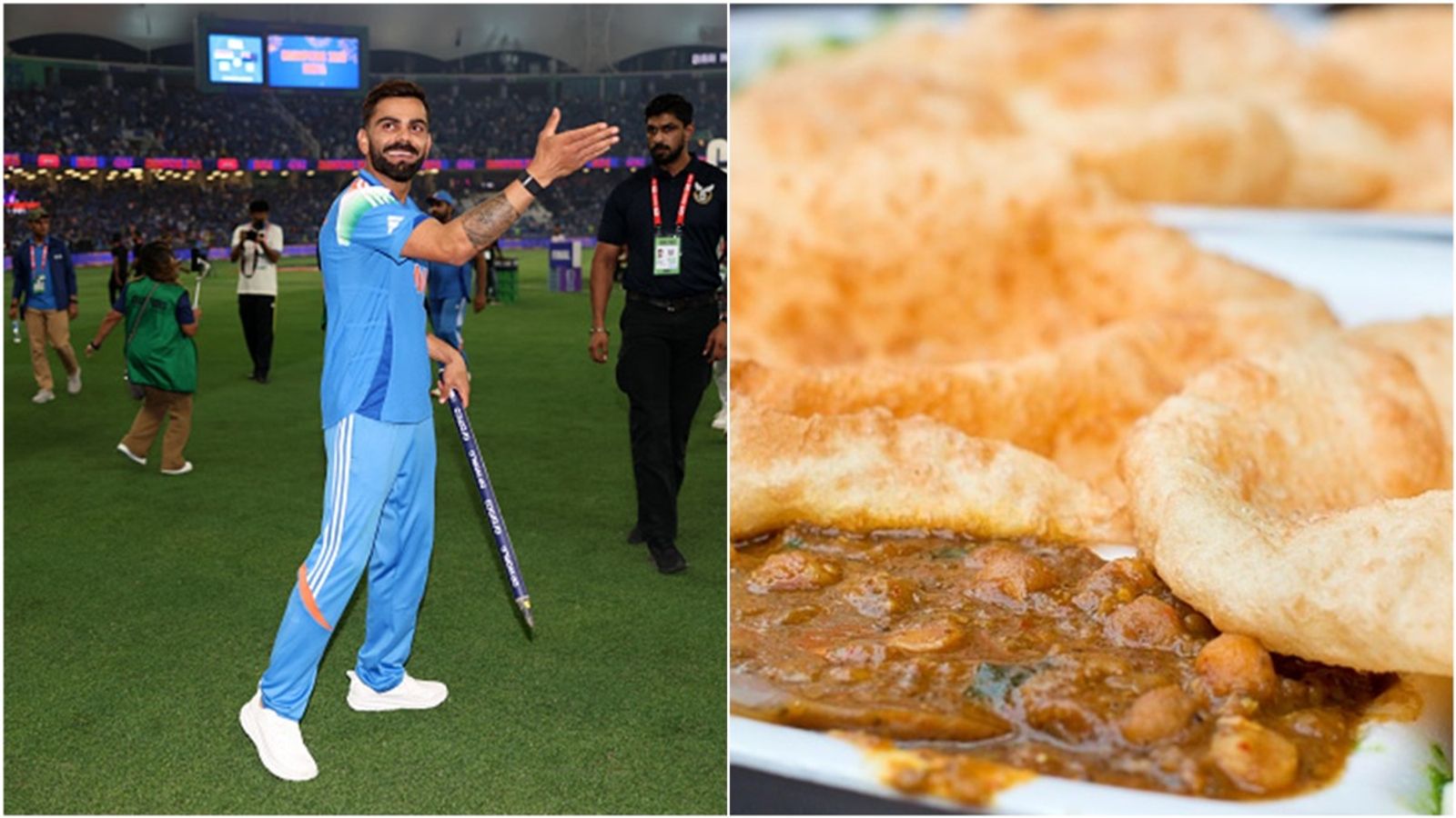 'A broadcast show needs to talk about the game and not...': Virat Kohli's sly dig at broadcasters showing his 'favourite chole-bhature place' Virat Kohli after India won the ICC Champions Trophy 2025; representational image of chole bhature.