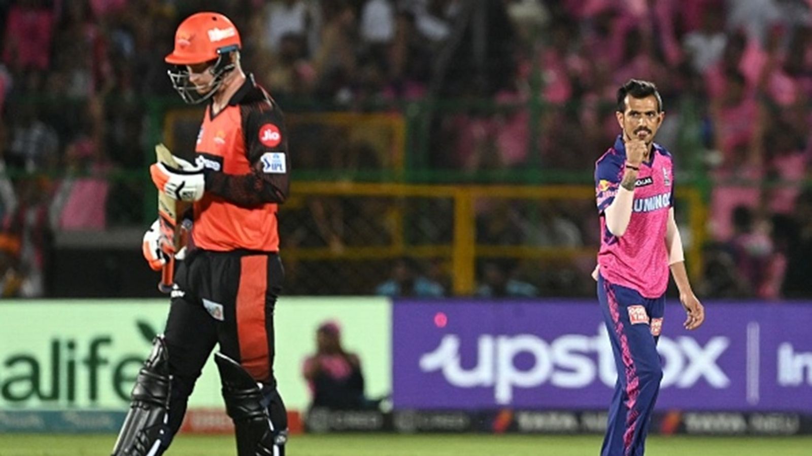 Not Virat Kohli or Rohit Sharma, Yuzvendra Chahal names two explosive overseas batters he finds challenging to bowl against Yuzvendra Chahal celebrates after taking the wicket of Heinrich Klaasen (L) during the Indian Premier League (IPL) match between Rajasthan Royals and Sunrisers Hyderabad at the Sawai Mansingh Stadium in Jaipur on May 7, 2023.