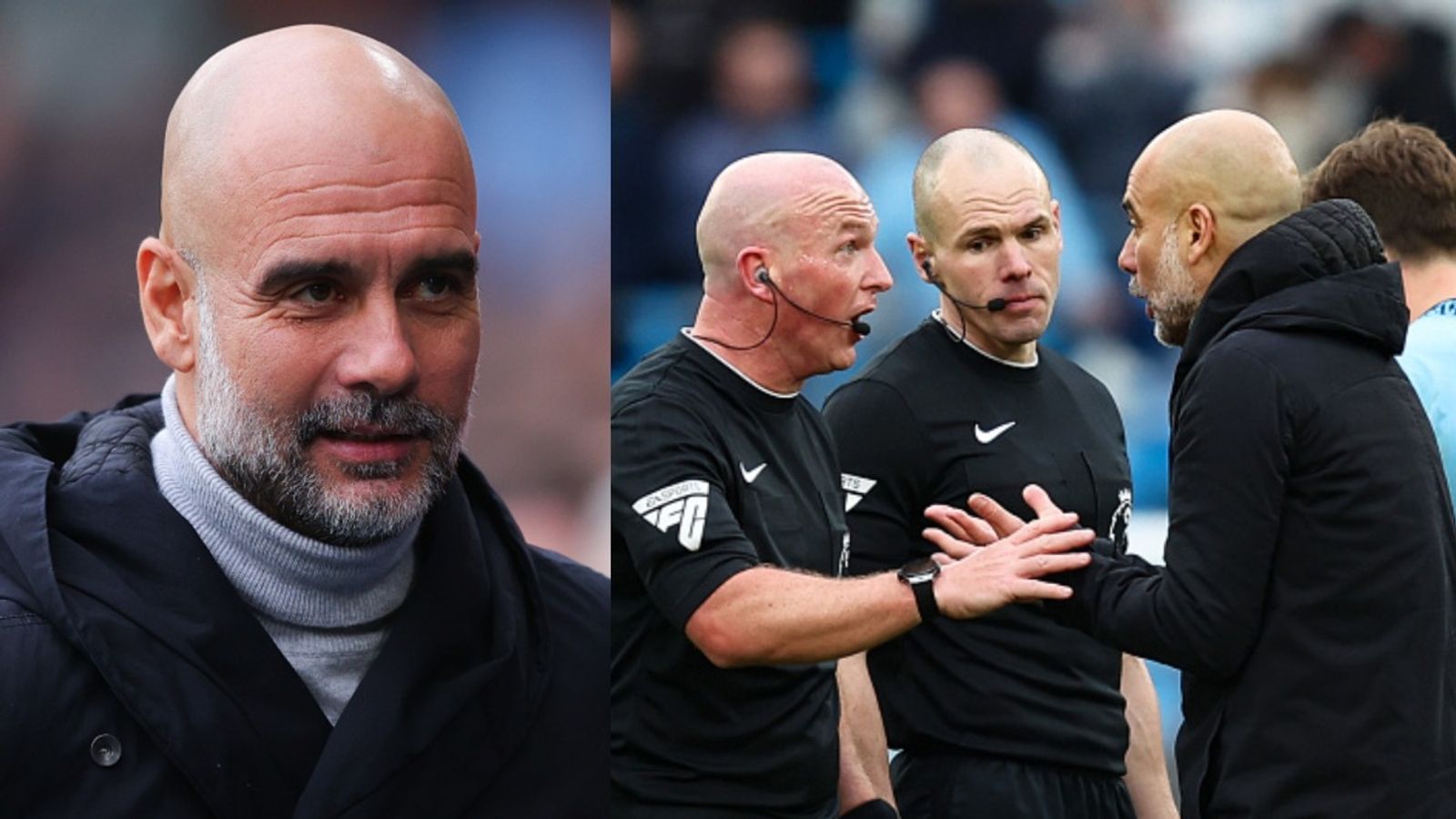 Pep Guardiola blasts referee after City winger narrowly avoids career-threatening injury in clash with Brighton Pep Guardiola blasts referee after City winger narrowly avoids career-threatening injury in clash with Brighton