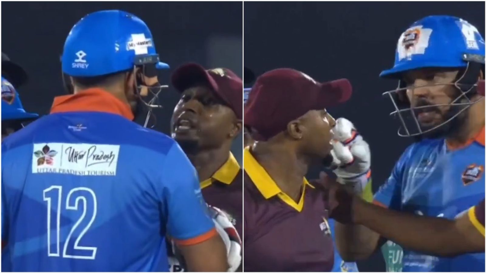 WATCH: Yuvraj Singh involved in heated exchange with West Indies pacer Tino Best in IML 2025 final, reminds everyone of fight with Andrew Flintoff Yuvraj Singh and Tino Best having an argument during IML 2025 final.