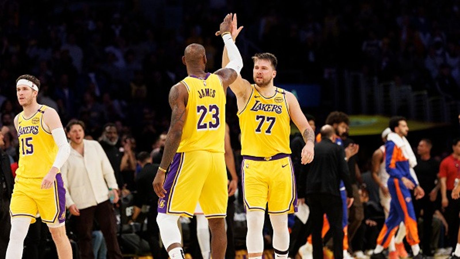 NBA Trade Rumor: Lakers to Pursue 30-Year-Old Hawks Center to Boost Support for LeBron James and Luka Doncic LeBron James and Luka Doncic in the frame.