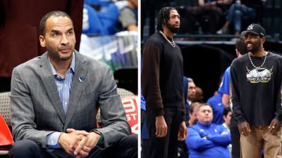 NBA Insider Provides Major Update On Mavericks GM Nico Harrison's Plans For Anthony Davis and Kyrie Irving Nico Harrison, Kyrie Irving and Anthony Davis