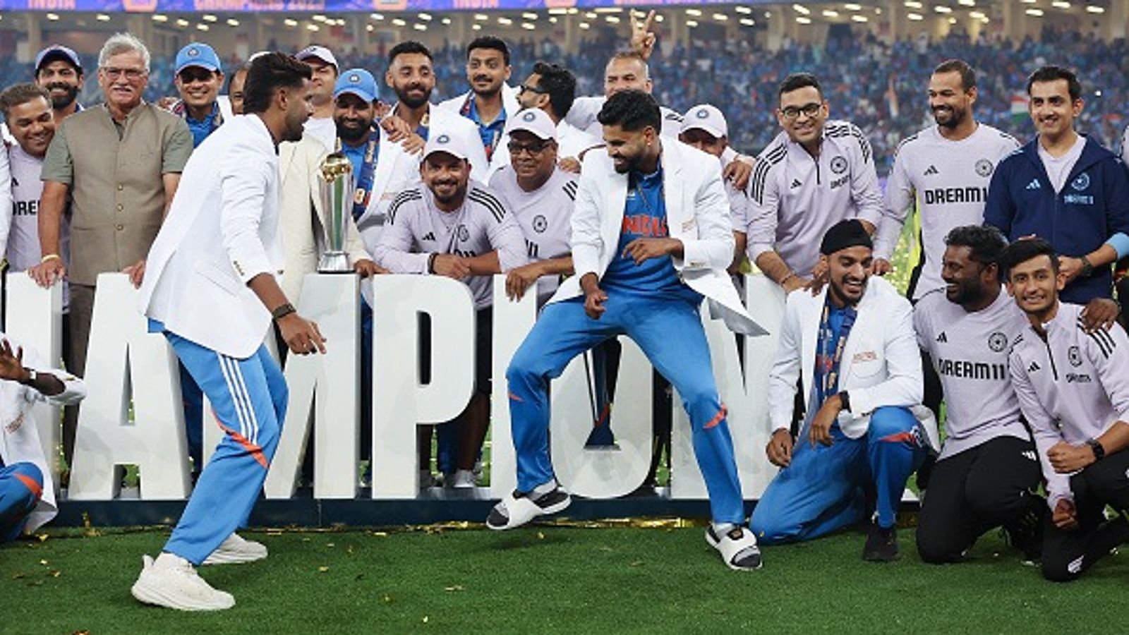 BCCI secretary Devajit Saikia reveals how Rs 58 crore cash prize will be split among Champions Trophy 2025 winning Team India Harshit Rana and Shreyas Iyer of India celebrate during the ICC Champions Trophy Final match between India and New Zealand at Dubai International Stadium