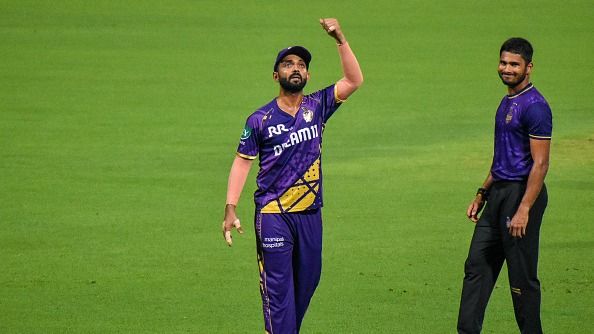 Kolkata Knight Riders captain Ajinkya Rahane in frame