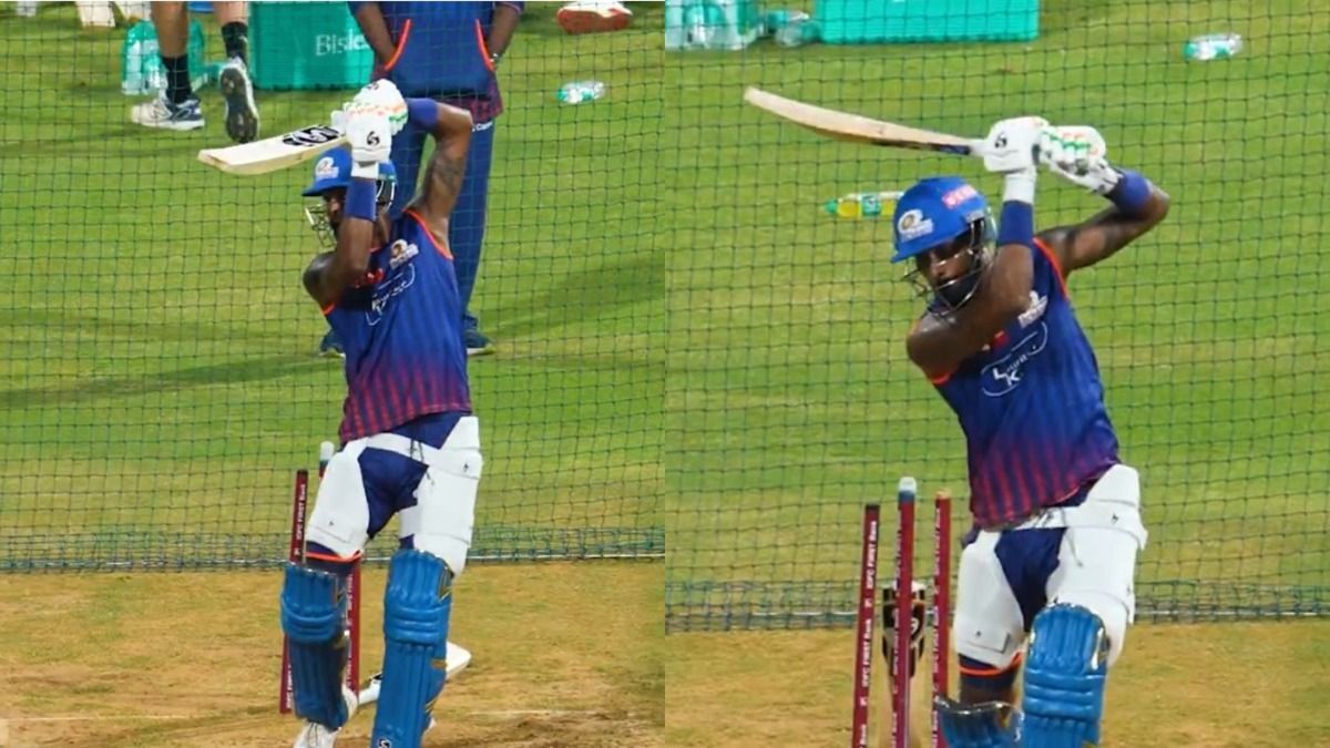 WATCH: Mumbai Indians captain Hardik Pandya tonks sixes ahead of IPL 2025 clash against Chennai Super Kings Hardik Pandya in nets ahead of IPL 2025