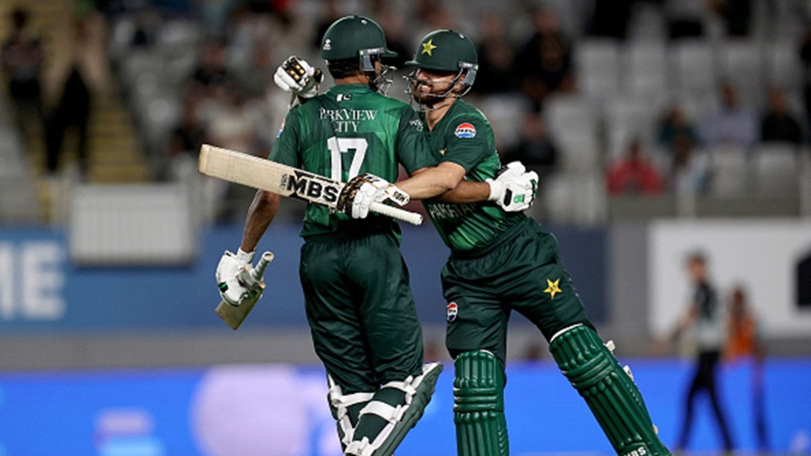 After two ducks, Hasan Nawaz's maiden T20I century leads new-look Salman Agha-led Pakistan to 9-wicket win in run chase of 205 to keep series alive (L-R) Salman Agha congratulates Hassan Nawaz of Pakistan on scoring 100 runs during game three of the Men's T20I series between New Zealand and Pakistan at Eden Park, on March 21, 2025.