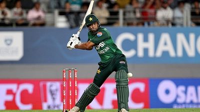 Hasan Nawaz leaves behind Babar Azam to shatter Pakistan's all-time T20I record with match-winning century against New Zealand Pakistan's Hassan Nawaz in action in this frame