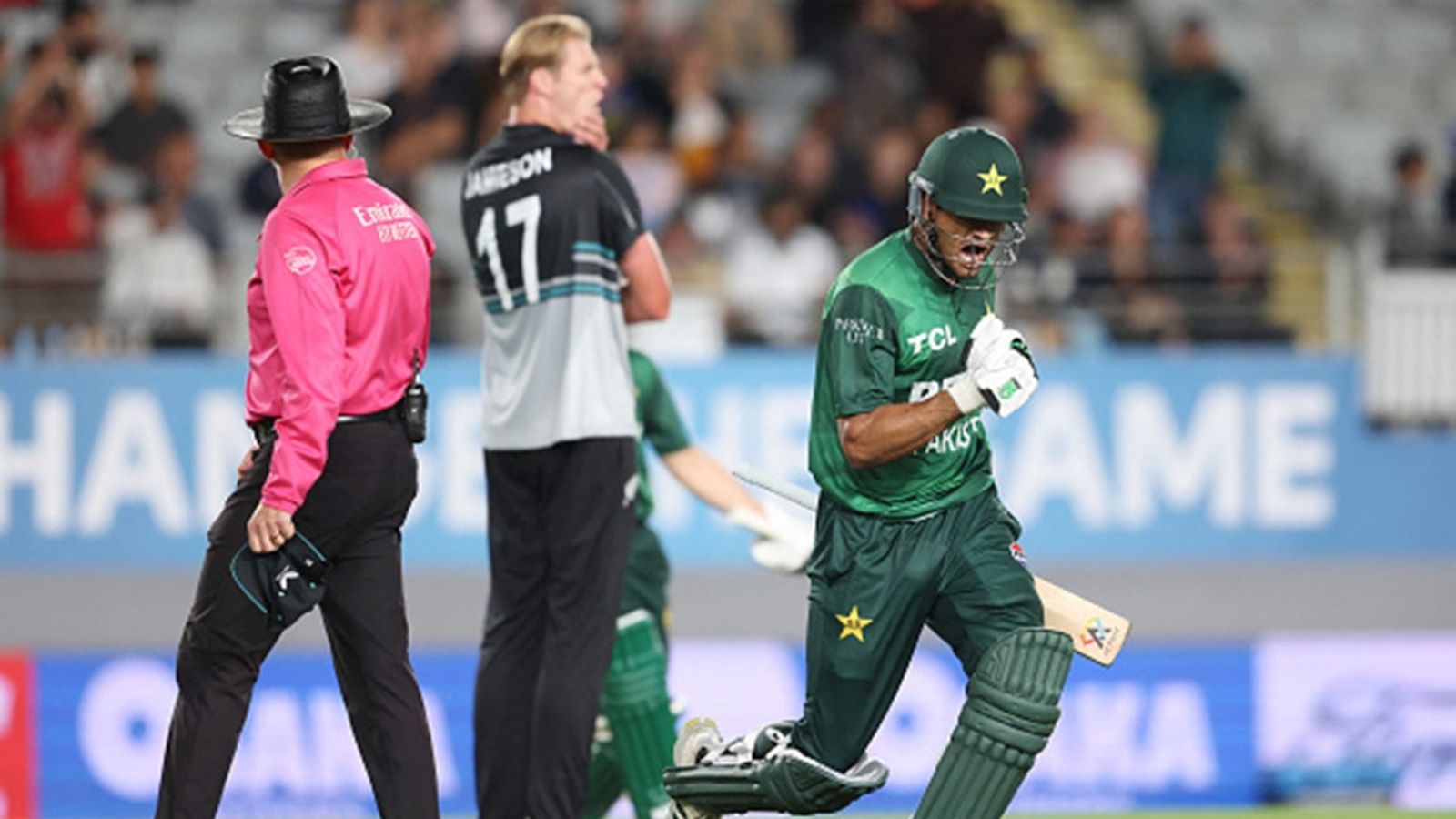 After dropping Mohammad Rizwan and Babar Azam, Pakistan break 17-year-old record for fastest 200-plus run chase in T20Is Pakistan's Hasan Nawaz celebrates scoring a century during the third T20I against New Zealand at Eden Park in Auckland on March 21.