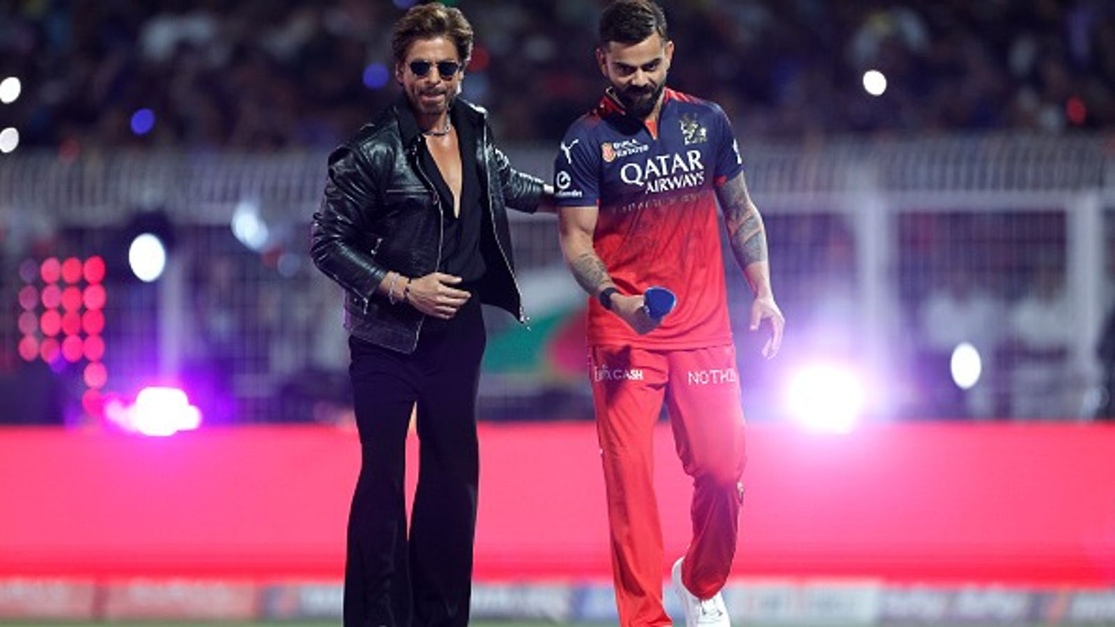 Dinesh Karthik teases Virat Kohli about dance with Shah Rukh Khan after KKR vs RCB IPL 2025 clash, says 'his footwork was good because of the dance' Shah Rukh Khan and Virat Kohli in frame
