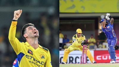 Someone like Mahi bhai...': Noor Ahmad namedrops MS Dhoni after picking four wickets against MI in CSK's IPL 2025 campaign opener Noor Ahmad celebrating Suryakumar Yadav's wicket after MS Dhoni stumping