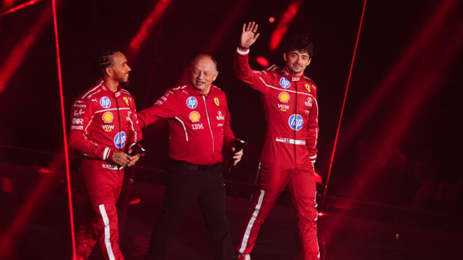 Ferrari Team principal slams Lewis Hamilton’s After Disappointing Chinese GP says, 'harder to explain' Fred Vasseur with Lewis Hamilton and Charles Leclerc in the frame