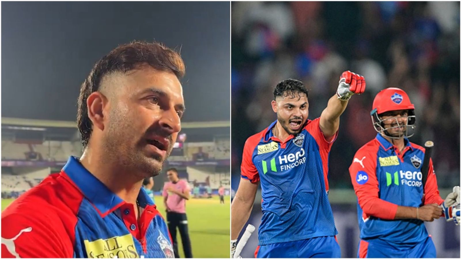 'Ek ball dunga, chakka maar lega?': Mohit Sharma reveals his conversation with Ashutosh Sharma before taking a single in final over of run chase vs LSG Mohit Sharma after the match; Ashutosh Sharma celebrates DC's win over LSG.