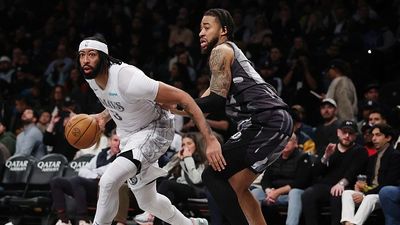 Anthony Davis Injury Report: Will the Mavericks' Star Center Play Tonight Against the Knicks? : Anthony Davis #3 of the Dallas Mavericks dribbles against Trendon Watford #9 of the Brooklyn Nets