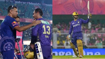WATCH: Rahul Dravid walks with crutches to greet KKR's Quinton De Kock for his fiery knock against RR in match 6 of IPL 2025 Quinton de Kock and Rahul Dravid