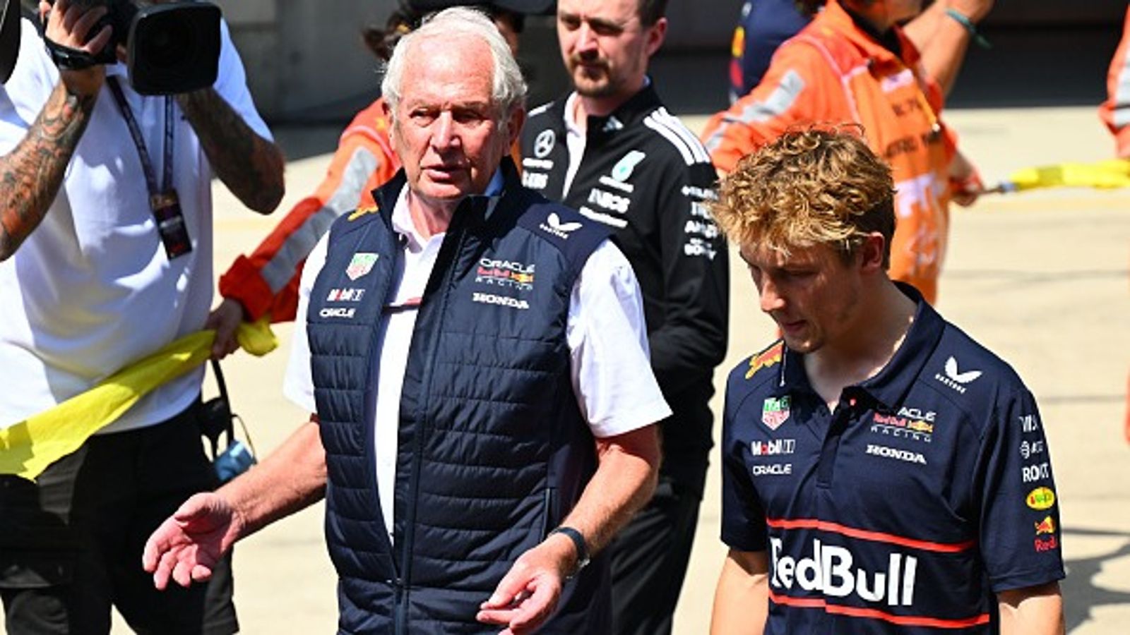 Helmut Marko Reveals Key Reason Behind Liam Lawson's Startling Axing From Red Bull Dr Helmut Marko, Team Consultant of Oracle Red Bull Racing and Liam Lawson of New Zealand