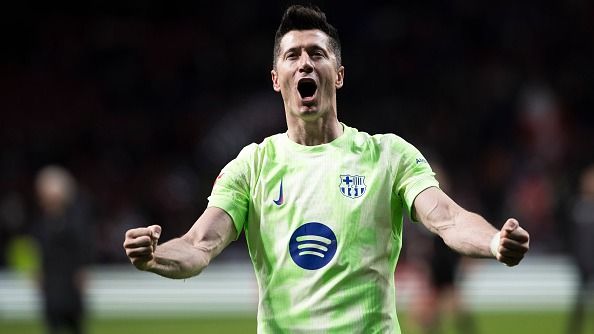 Barcelona vs Osasuna Live Streaming: How to watch the La Liga game in India, USA, UK, Australia, Saudi Arabia and Spain? Robert Lewandowski of Barcelona celebrates victory during the La Liga 2024/25 match