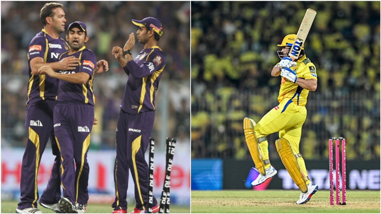 'That coaching staff does not have guts to tell MS Dhoni to...': KKR's IPL 2012-winner's blunt take on CSK legend scoring 30 off 16 balls at no.9 in losing cause KKR players celebrate a wicket during IPL 2012; MS Dhoni plays a shot.