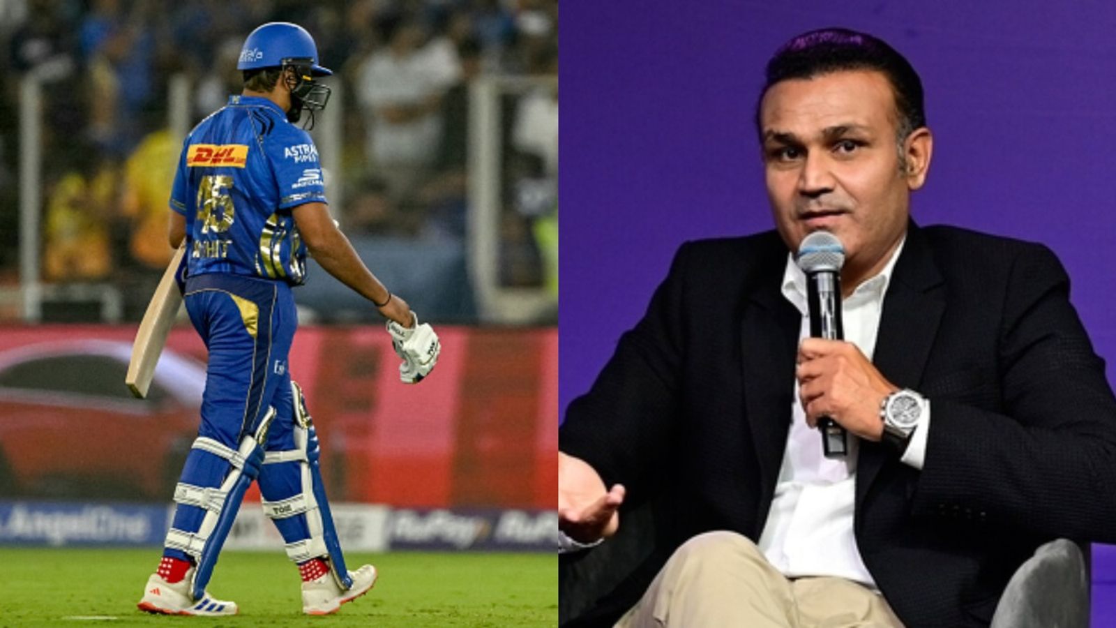 'When has Rohit Sharma done that? It has been 18 years...': Virender Sehwag loses hope on Rohit Sharma amidst torrid run in IPL 2025 MI's batting maestro Rohit Sharma (L) and former India star batter Virender Sehwag in frame