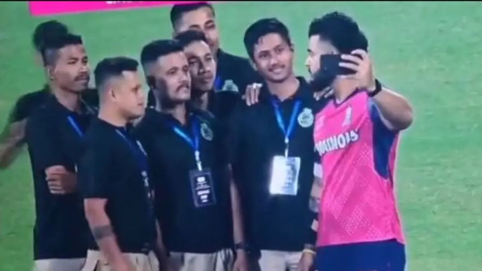 After 12 Lakh fine, Riyan Parag now faces backlash over behaviour with Assam Police - video goes viral Riyan Parag taking selfie with ground staff after RR vs CSK match