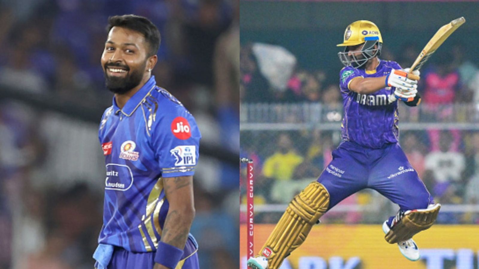 IPL 2025: Mumbai Indians put Kolkata Knight Riders to bat first, Ajinkya Rahane brings back superstar player; Know playing XI of both teams MI captain Hardik Pandya (L) and KKR skipper Ajinkya Rahane in frame
