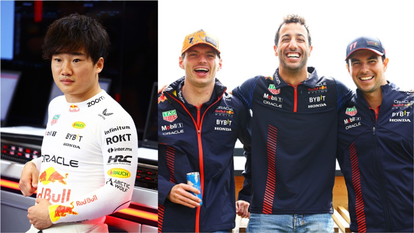 Red Bull's Yuki Tsunoda reveals This Driver's rants as turning point in his F1 career says, 'I had to change, Otherwise I wouldn’t be...' Yuki Tsunoda, Max Verstappen, Sergio Perez and Daniel Ricciardo in the frame