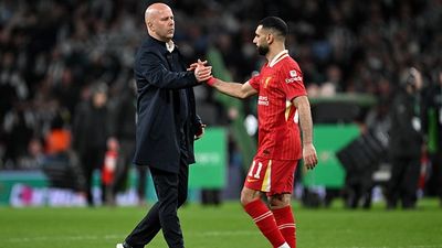 Liverpool vs Everton Live Streaming: How to watch the Premier League match in India, USA, UK, Middle East, and Australia? Arne Slot, Manger of Liverpool, shakes hands with Mohamed Salah of Liverpool