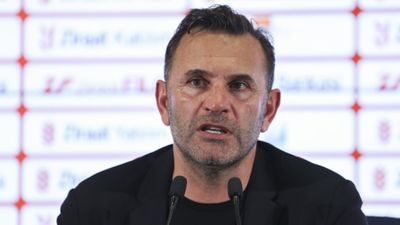 Galatasaray coach Okan Buruk reacts after bizarre nose-scratching incident with Jose Mourinho SportsTak