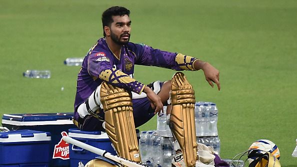 Kolkata Knight Riders' Vice Captain Venkatesh Iyer participates in a practice session ahead of an IPL 2025 match against Sunrisers Hyderabad