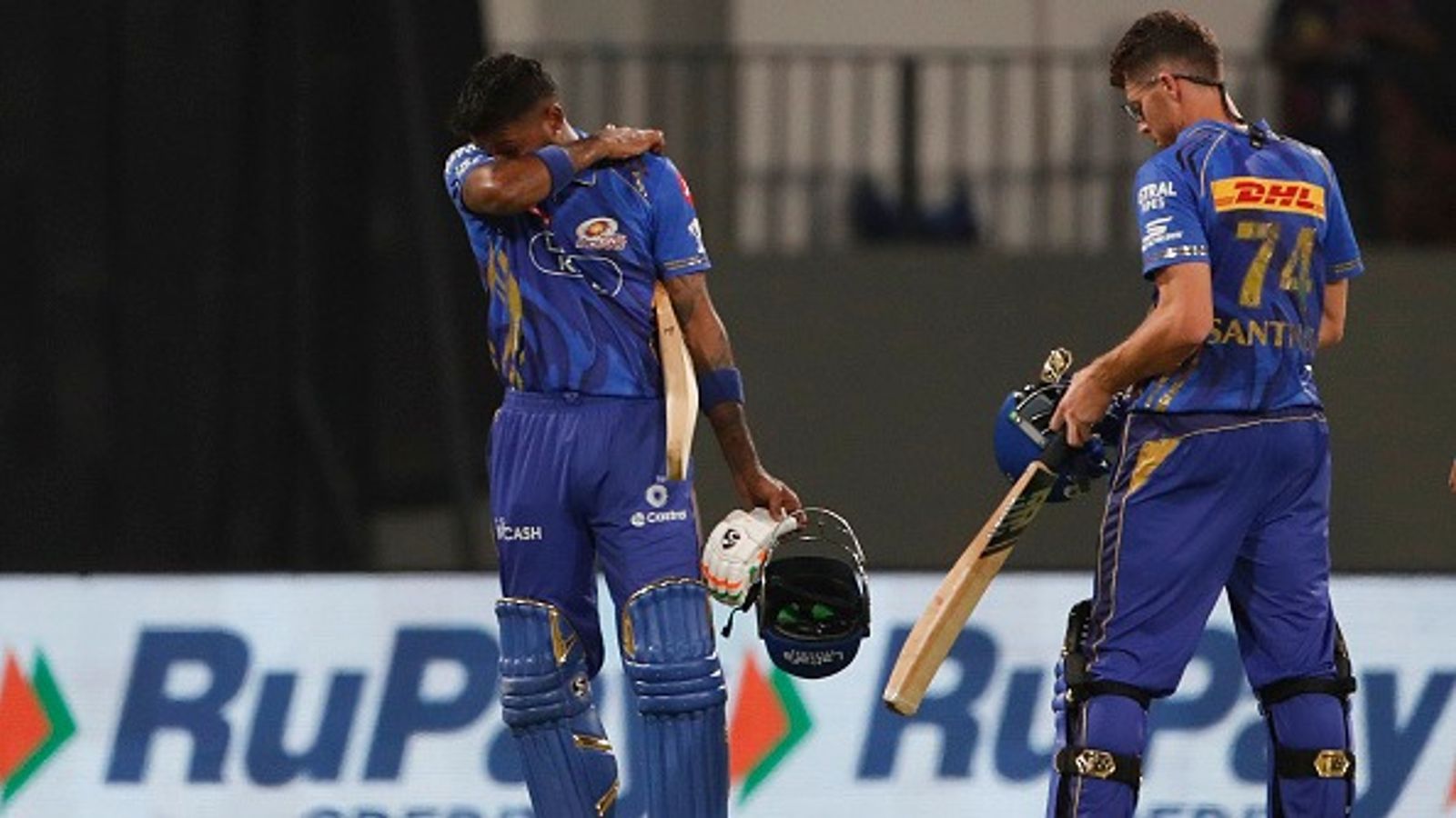 IPL 2025, LSG vs MI: Hardik Pandya's historic fifer go in vain as Lucknow Super Giants beat Mumbai Indians by 12 runs Hardik Pandya and Mitchell Santner after Mumbai Indians' loss against Lucknow Super Giants