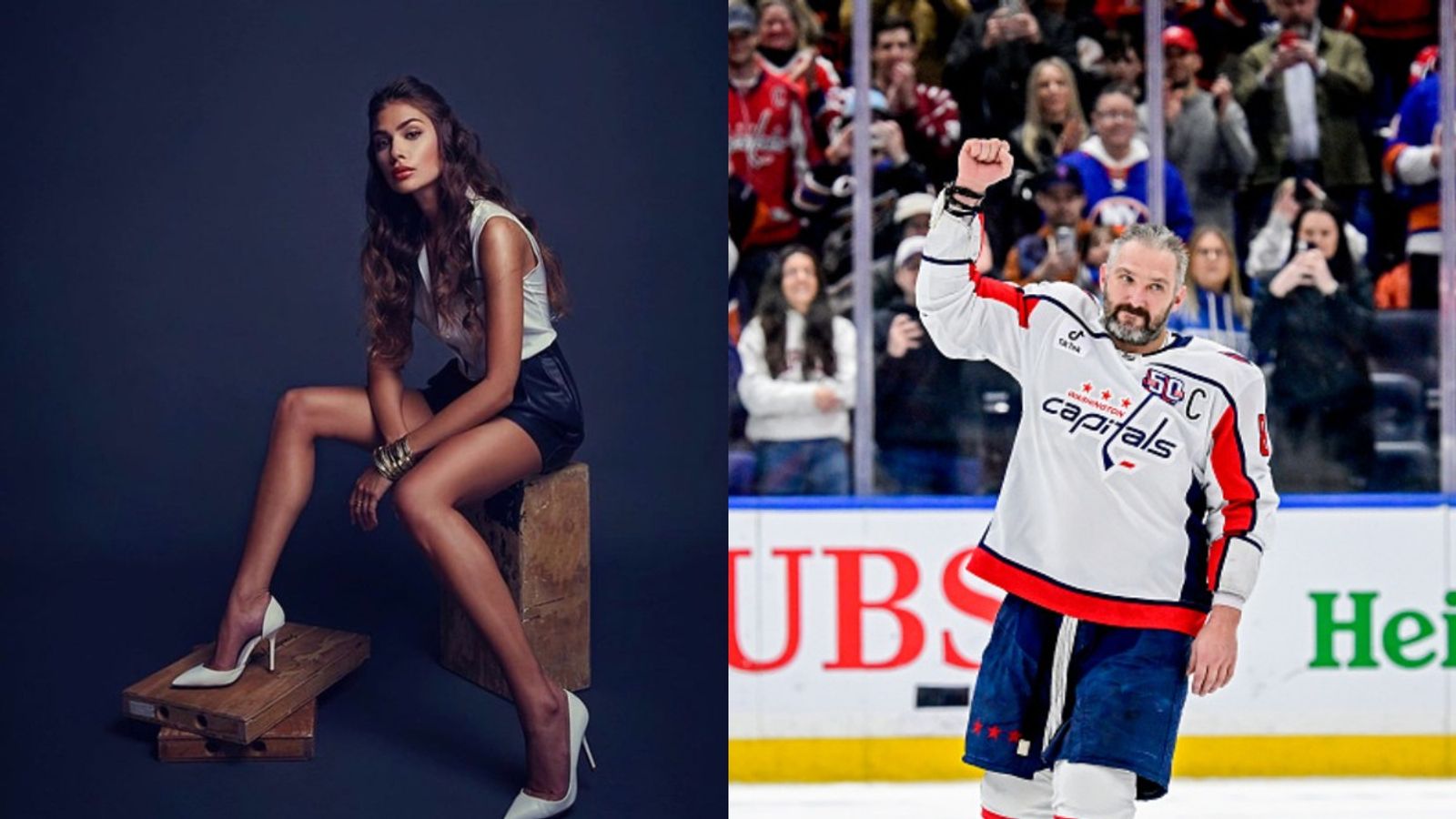 Who is NHL's all time leading scorer Alex Ovechkin's drop-dead gorgeous wife? know their love story Alex Ovechkin and his wife in the frame
