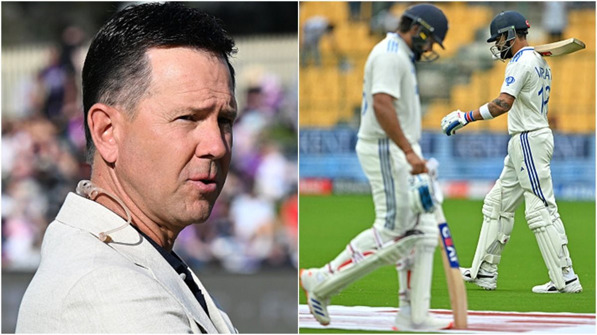 'Test cricket is becoming harder for them right now': Ponting on Kohli, Rohit ahead of England tour Former Australia captain Ricky Ponting; Rohit Sharma and Virat Kohli during the Test series against New Zealand.