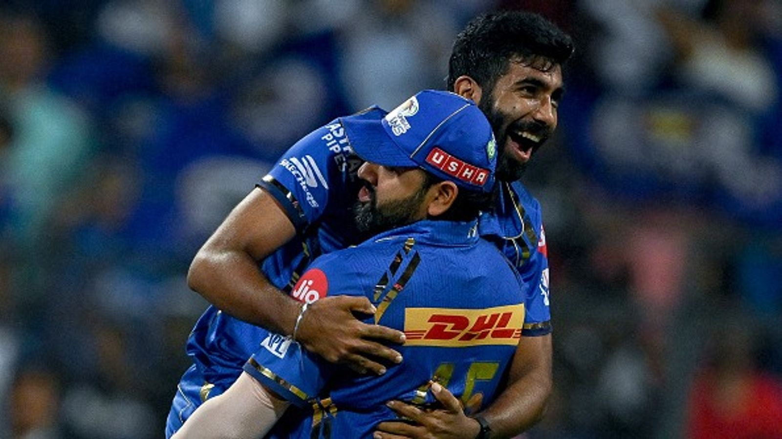 Hardik Pandya reacts to return of Jasprit Bumrah, Rohit Sharma for big MI vs RCB clash Mumbai Indians' Jasprit Bumrah and Rohit Sharma in frame