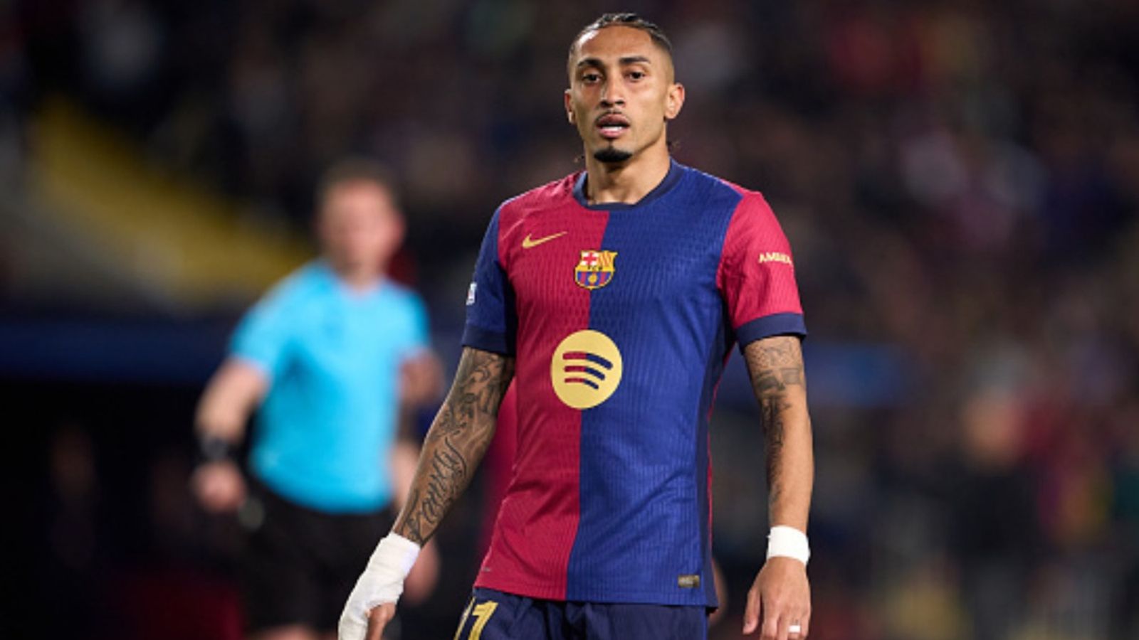 Barcelona's Raphinha joins Messi in record books after stunning 4-0 win against Dortmund Raphinha in the frame