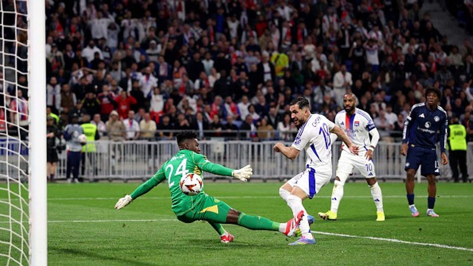 'When one player has a mistake...': Ruben Amorim Addresses Andre Onana's Costly Error That Saw Manchester United Slip Up Lead Against Lyon in Europa League QF Rayan Cherki of Olympique Lyonnais scores his team's second goal past Andre Onana of Manchester United
