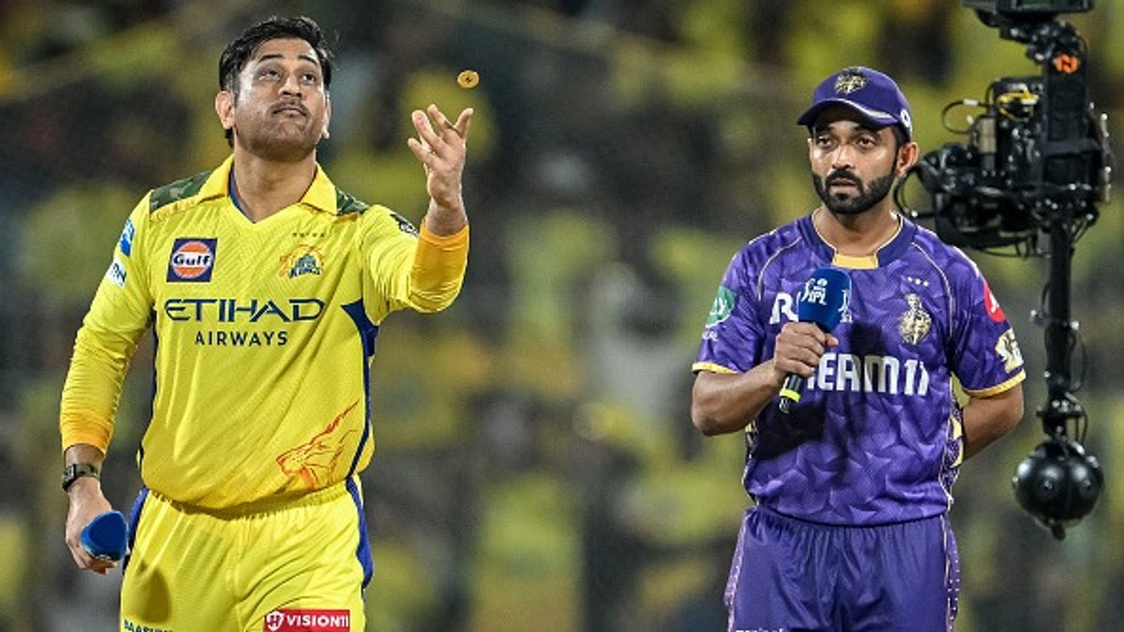 'We have lost too many matches and now...': MS Dhoni gives his first message on returning as CSK captain ahead of KKR clash Chennai Super Kings' captain MS Dhoni and his Kolkata Knight Riders' counterpart Ajinkya Rahane in frame