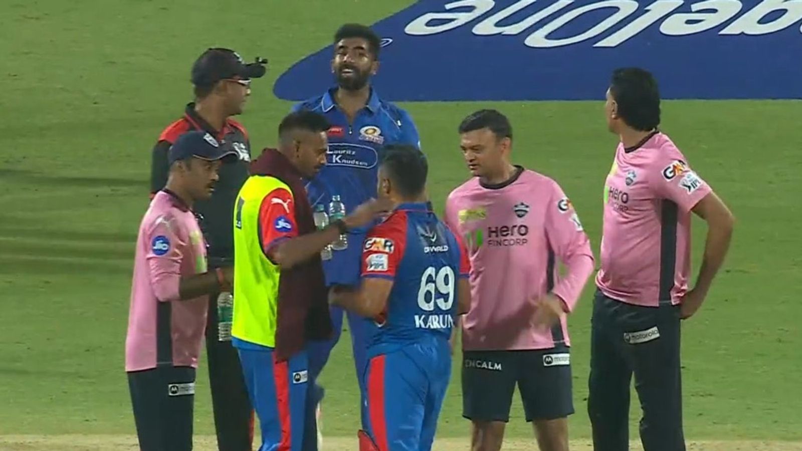 Jasprit Bumrah and Karun Nair involved in tense altercation after accidental bump, Rohit Sharma's reaction goes viral Jasprit Bumrah and Karun Nair involved in tense altercation