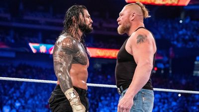 WWE shockingly snubs Brock Lesnar from History Ahead of WrestleMania 41 Brock Lesnar, Roman Reigns in the frame