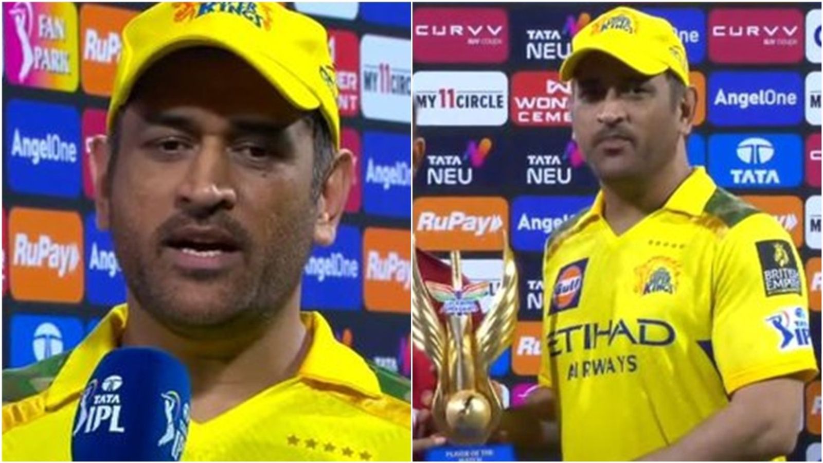 'Why are they giving me the award?': MS Dhoni left clueless after breaking Pravin Tambe's all-time IPL record CSK captain MS Dhoni speaks after getting 'Player of the match' award.
