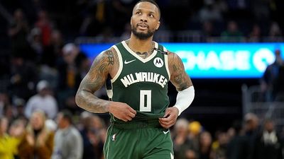 Damian Lillard Injury Update: Bucks GM Jon Horst Provides Crucial Update On Point Guard's Recovery Ahead of Playoff Clash Against the Pacers Damian Lillard #0 of the Milwaukee Bucks reacts untucking his jersey