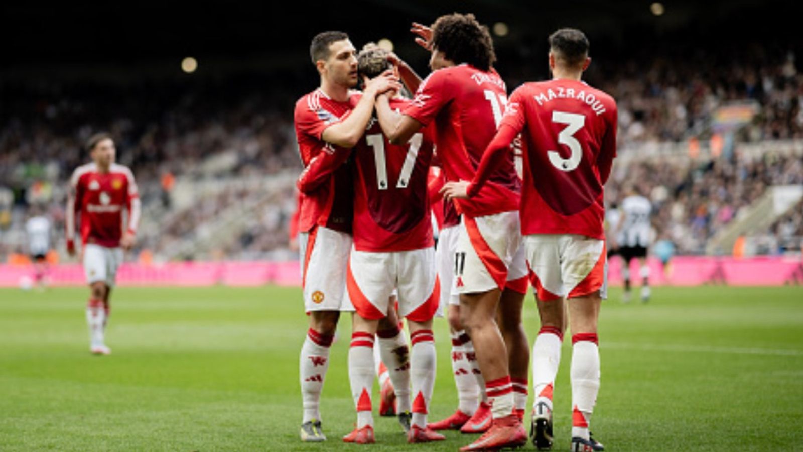 Manchester United suffer huge setback ahead of Europa League QF against Lyon, forward sustains season-ending hamstring injury Alejandro Garnacho celebrates his goal with Manchester United's teammate