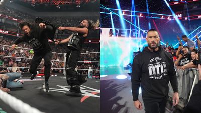 The 'OTC' Roman Reigns slams Seth Rollins after 'Part-Timer' remark ahead of WrestleMania 41 Roman Reigns and Seth Rollins in the frame