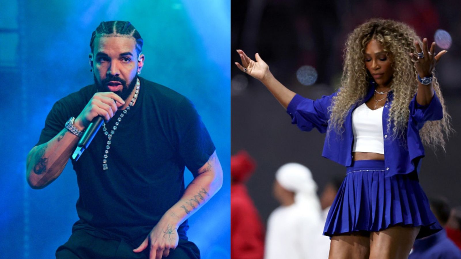 'Absolutely, I’ve known him' : Serena Williams Breaks Silence on Viral Super Bowl Appearance and Clears the air on diss on 'Ex' Drake Serena Williams and Drake in the frame