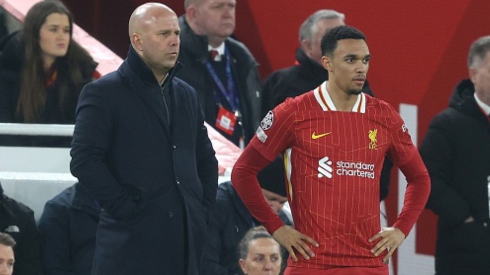 Liverpool Boss Arne Slot provides fitness update on Trent Alexander-Arnold ahead of Leicester match Arne Slot and Trent Alexander-Arnold in the frame