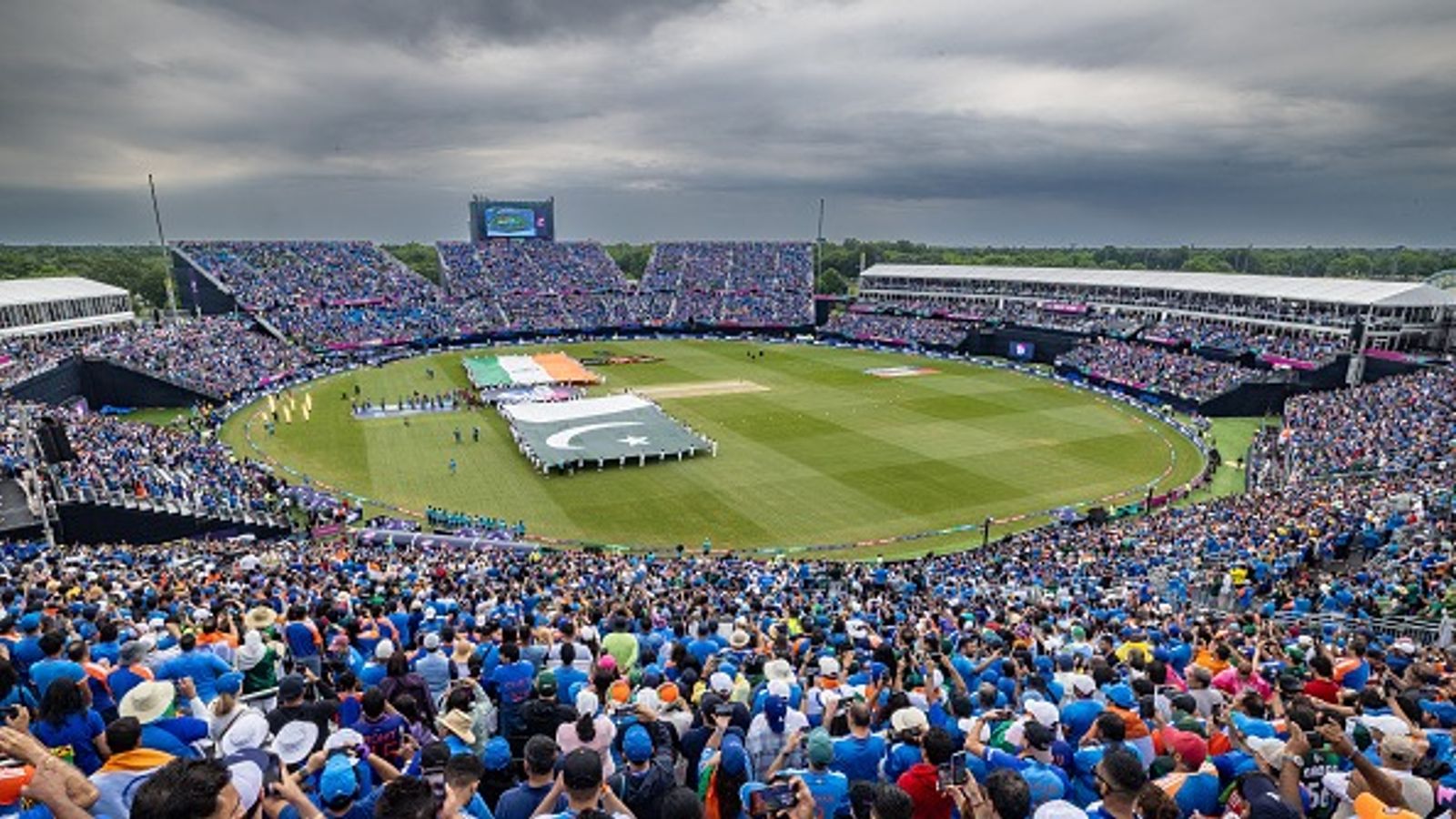 'Just like India didn't play in Pakistan...': PCB chief stirs venue debate after Pakistan qualify for ODI World Cup 2025 Flags representing India and Pakistan on the field at the ICC Men's T20 World Cup, 2024