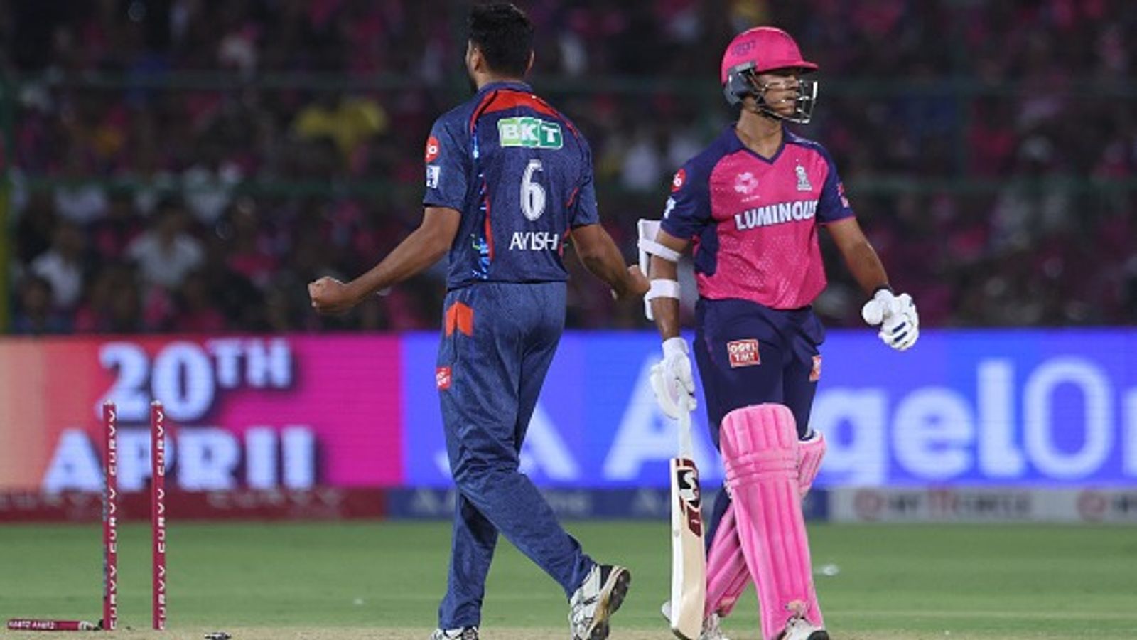 RR vs LSG Highlights, IPL 2025: Lucknow pull off a heist against Rajasthan as Avesh Khan's last over heroics snatch dramatic 2-run win from jaws of defeat LSG's Avesh Khan celebrates the wicket of RR's Yashasvi Jaiswal during their IPL 2025 clash