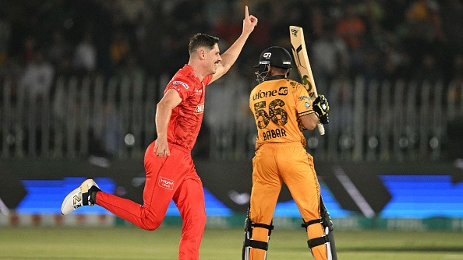 Iceland Cricket's six-word social media post mercilessly trolling Pakistan star Babar Azam goes viral r Ben Dwarshuis (L) celebrates after taking the wicket of Peshawar Zalmi's Pakistani captain Babar Azam