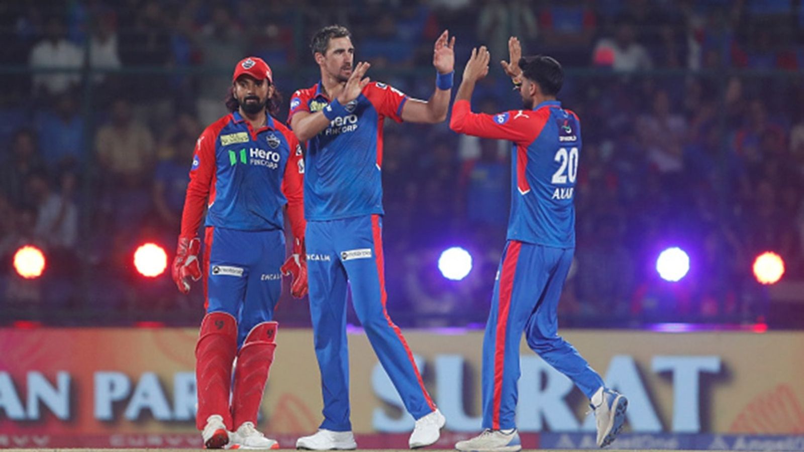 LSG vs DC Predicted Playing XI: Axar to bring in another overseas pacer to support Starc, only one change expected for host side Mitchell Starc of Delhi Capitals celebrates after taking the wicket of Nitish Rana of Rajasthan Royals during the 2025 IPL match on April 16, 2025, in Delhi, India.