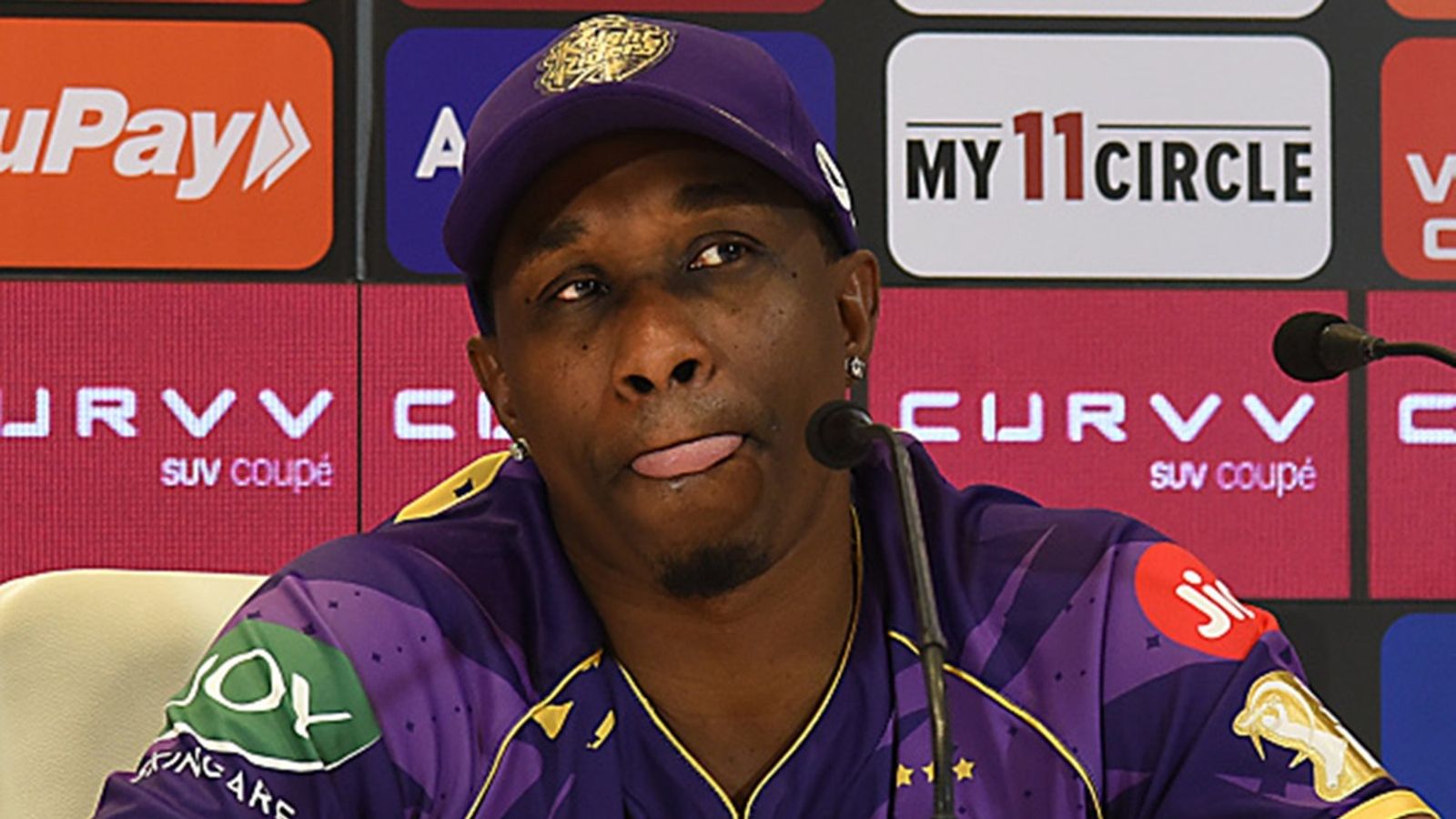 KKR mentor Dwayne Bravo defends Andre Russell, blames top order as hosts lose big against Gujarat Titans, says 'we didn't get the start we wanted' Dwayne Bravo of Kolkata Knight Riders reacts during a media conference ahead of an IPL 2025 match against Sunrisers Hyderabad at Eden Gardens in Kolkata, India, on April 2, 2025.