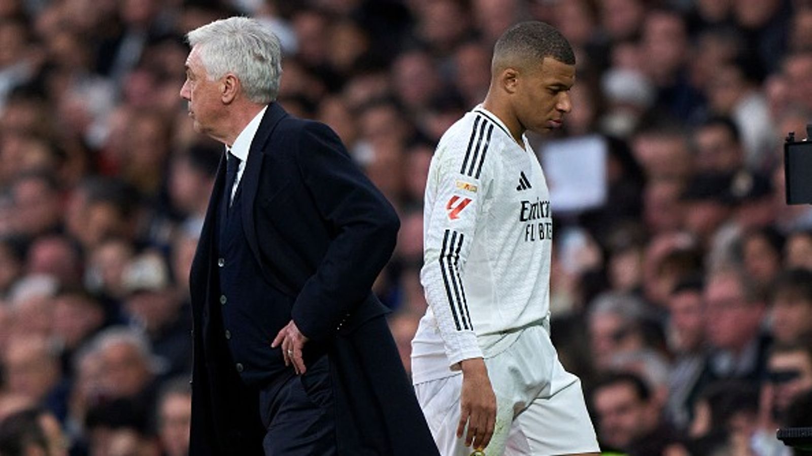 Real Madrid Manager Carlo Ancelotti Provides Huge Update on Kylian Mbappe Ahead of the La Liga Game Against Getafe Real Madrid manager Carlo Ancelotti and striker Kylian Mbappe.